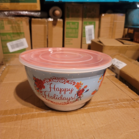 Pioneer Woman Cheerful Rose bowl with lid - Picture 5 of 6